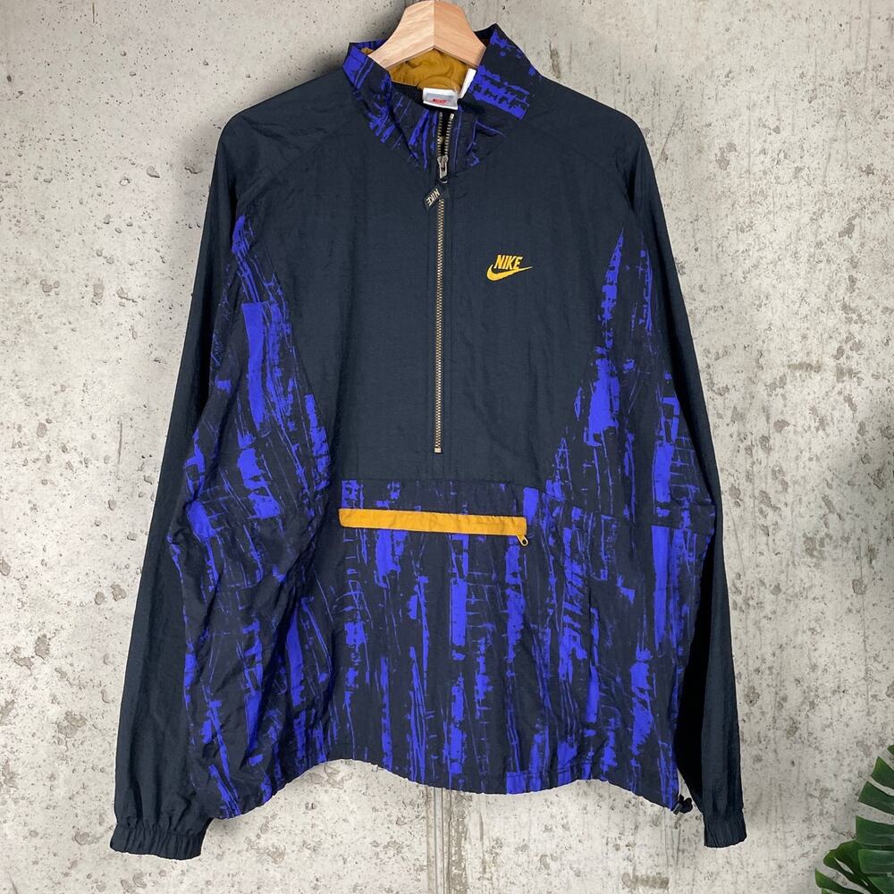 Vintage Nike Windbreaker 90s Gray Tag Sporty Half Zip XL Jacket